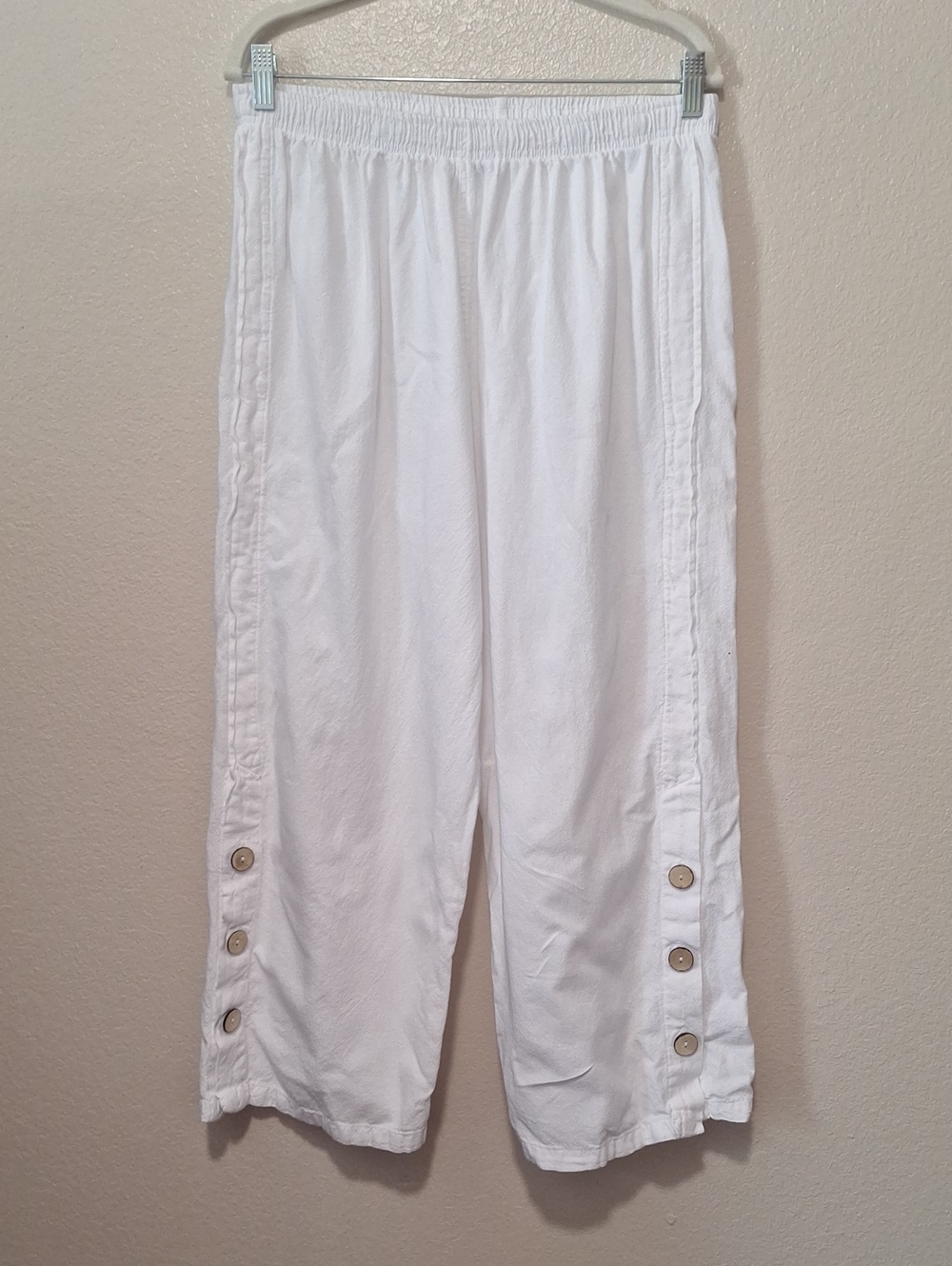Sea Breeze White Cotton Pants - XL